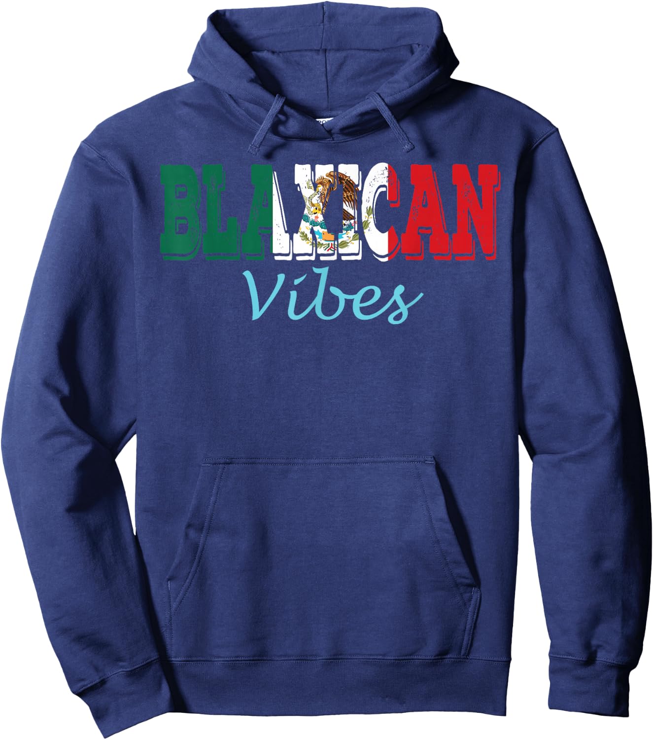 Blaxican Vibes Half Black Half Mexicana Black History Month Hoodie - Hoodie | Navy