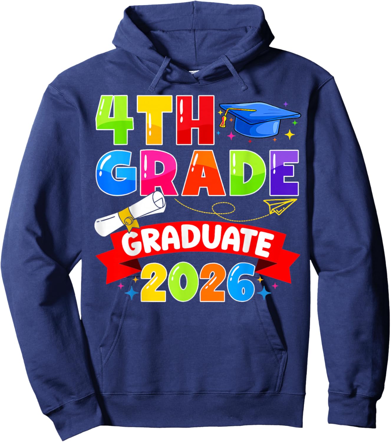 4th Grade Graduate 2026 Elementary Graduation Class of 2026 Hoodie - Hoodie | Navy