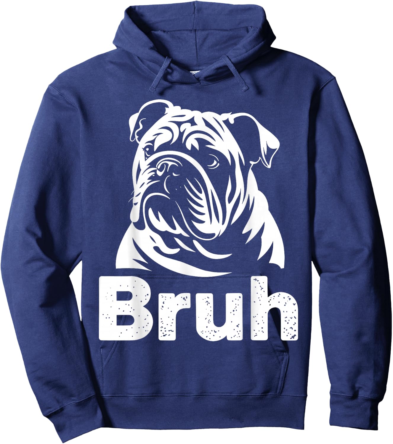 Bruh Funny English Bulldog Meme Dog Lover Art Hoodie - Hoodie | Navy