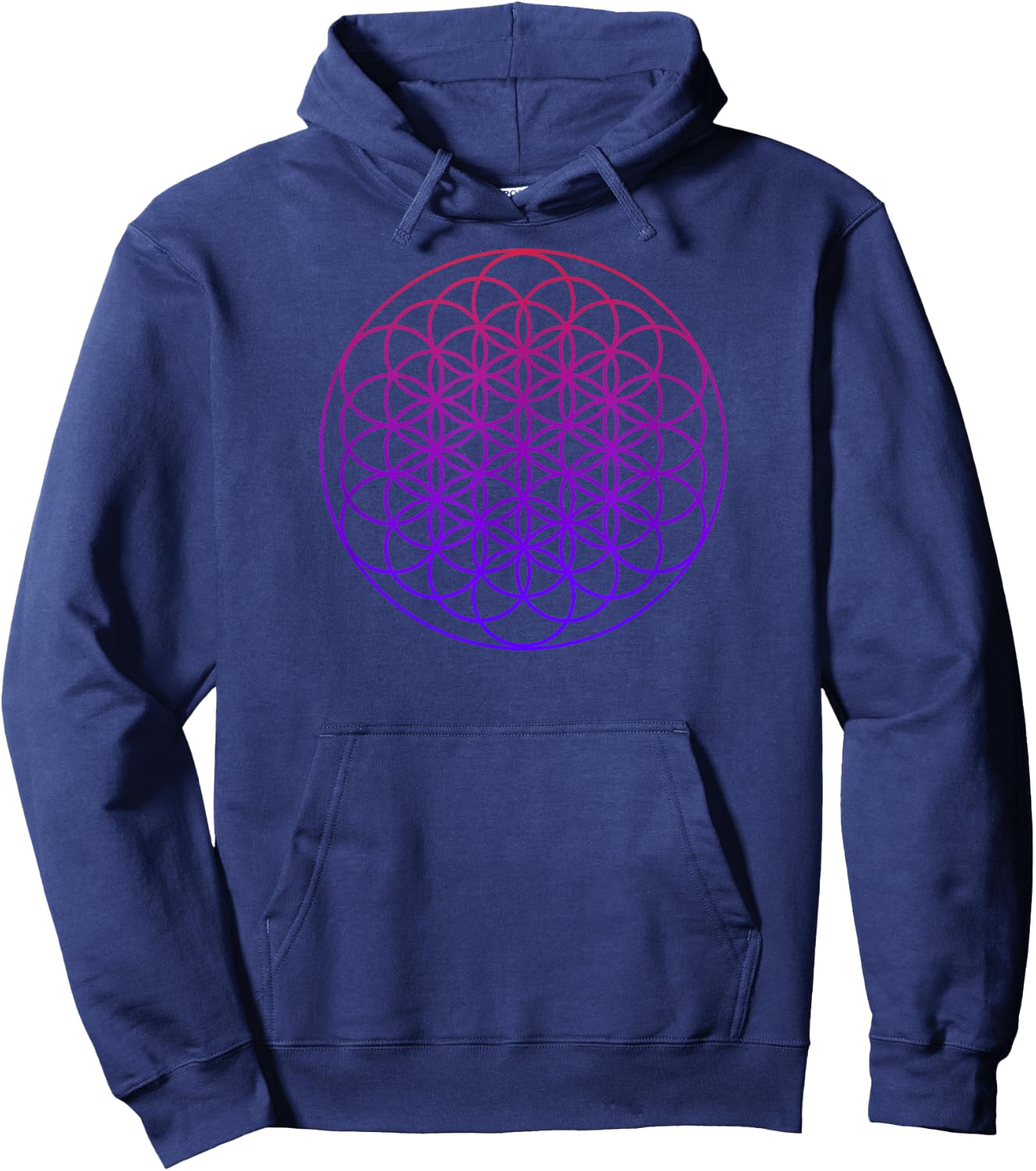 Cool Sacred Geometry Geometric Repeating Circles Trippy Yoga Hoodie - Hoodie | Navy