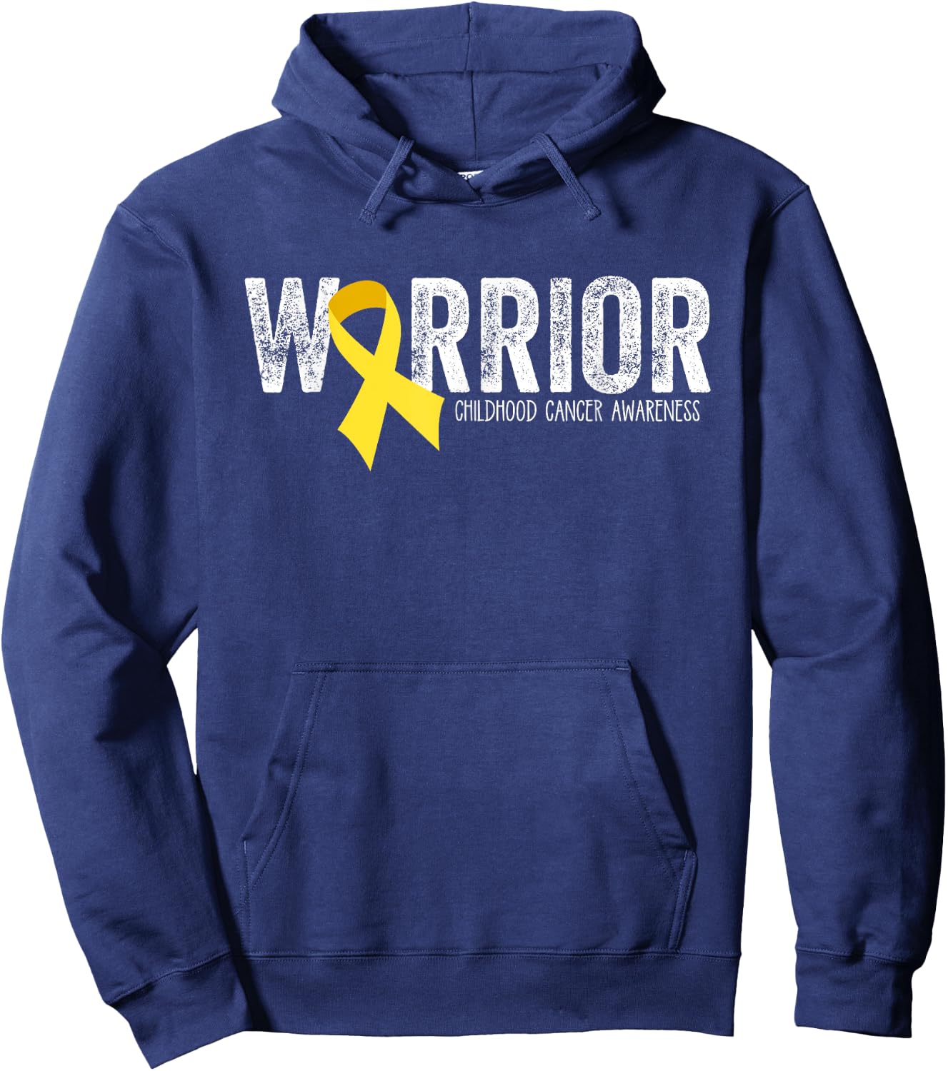 Warrior Childhood Cancer Awareness Ribbon Child Kids Hoodie - Hoodie | Navy