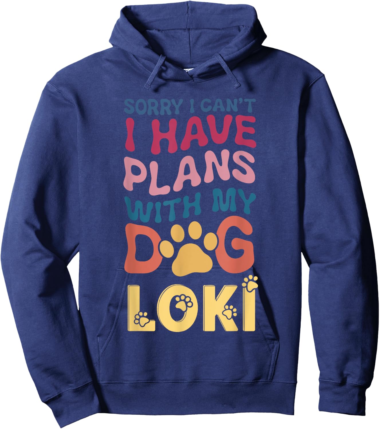 Dog Name Loki Personalised Gift Busy With My Dog Loki Hoodie - Hoodie | Navy