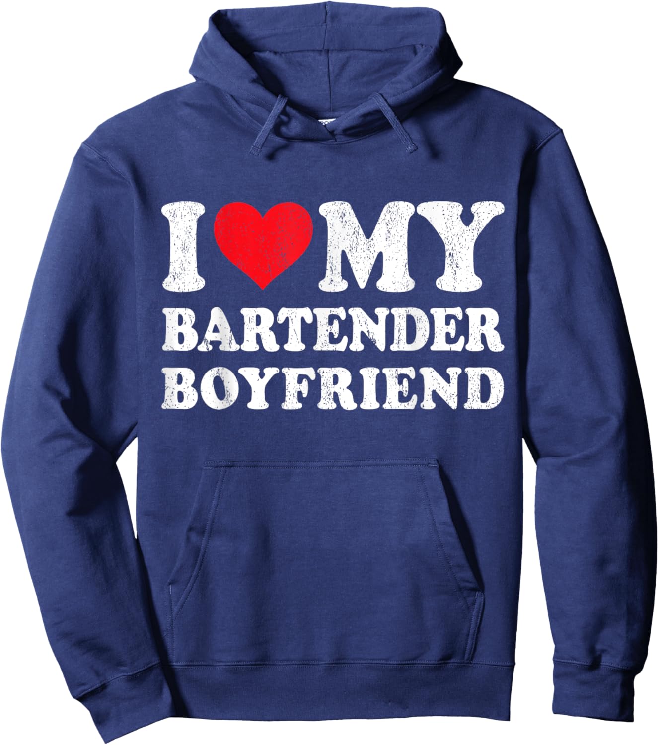 I Love My Bartender Boyfriend Funny Girlfriend Valentines Hoodie - Hoodie | Navy