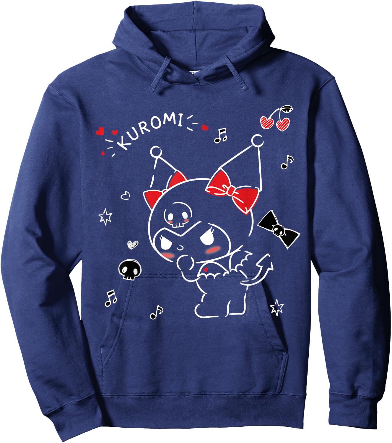 Kuromi Mischievous Shirt Hoodie - Hoodie | Navy