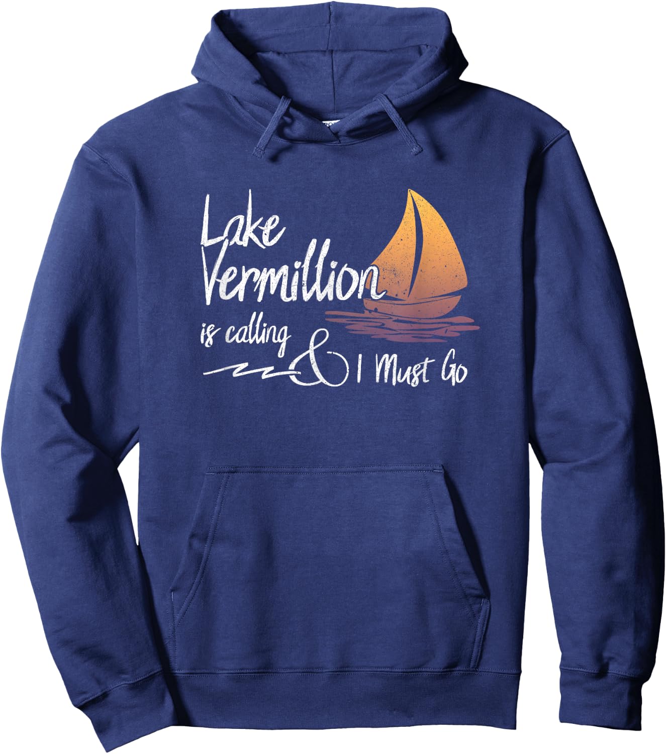 Lake Vermillion, Minnesota Lake is Calling Hoodie - Hoodie | Navy