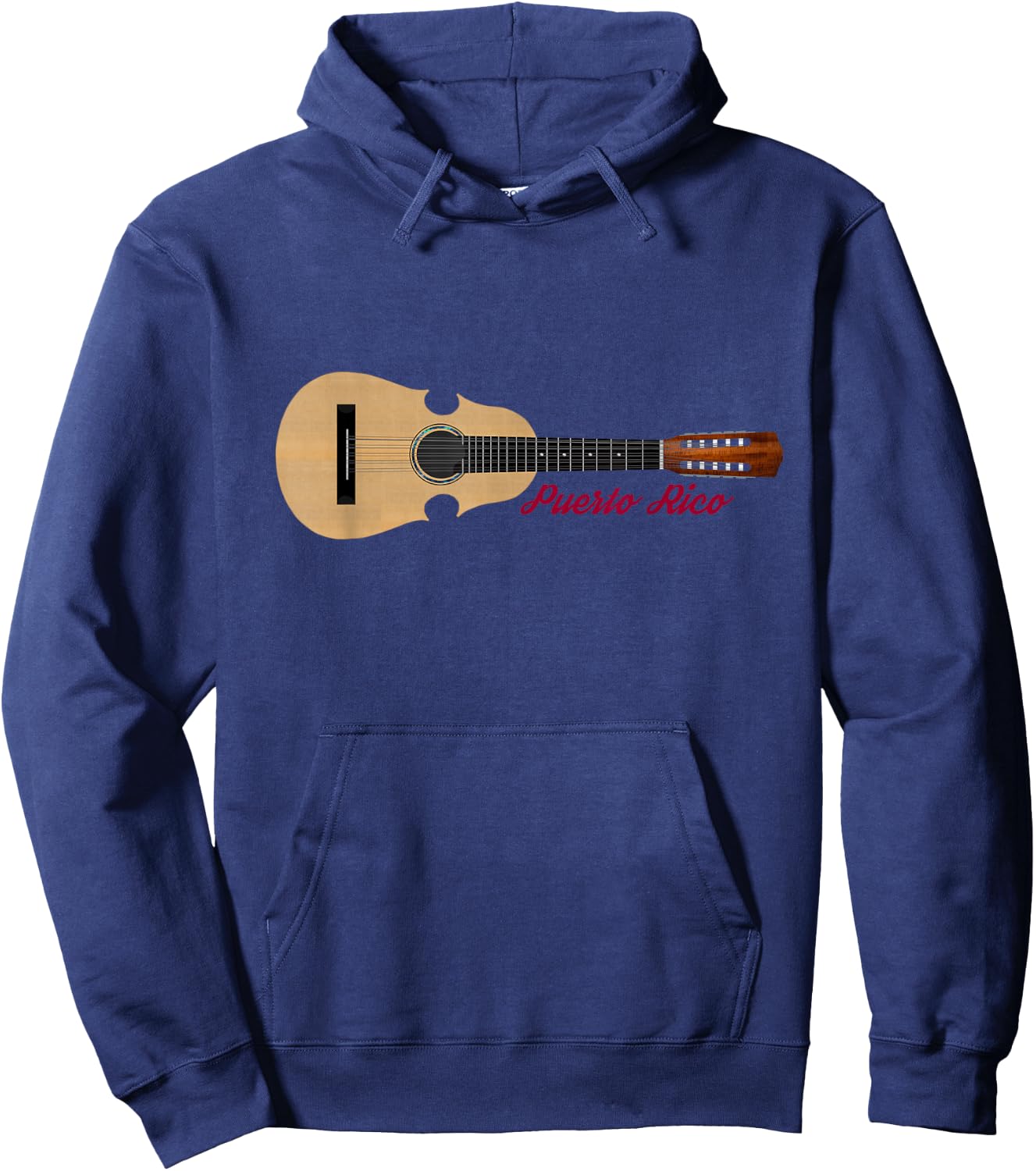 Cuatro Puertorriqueno with Puerto Rico by 4Jibaro Hoodie - Hoodie | Navy