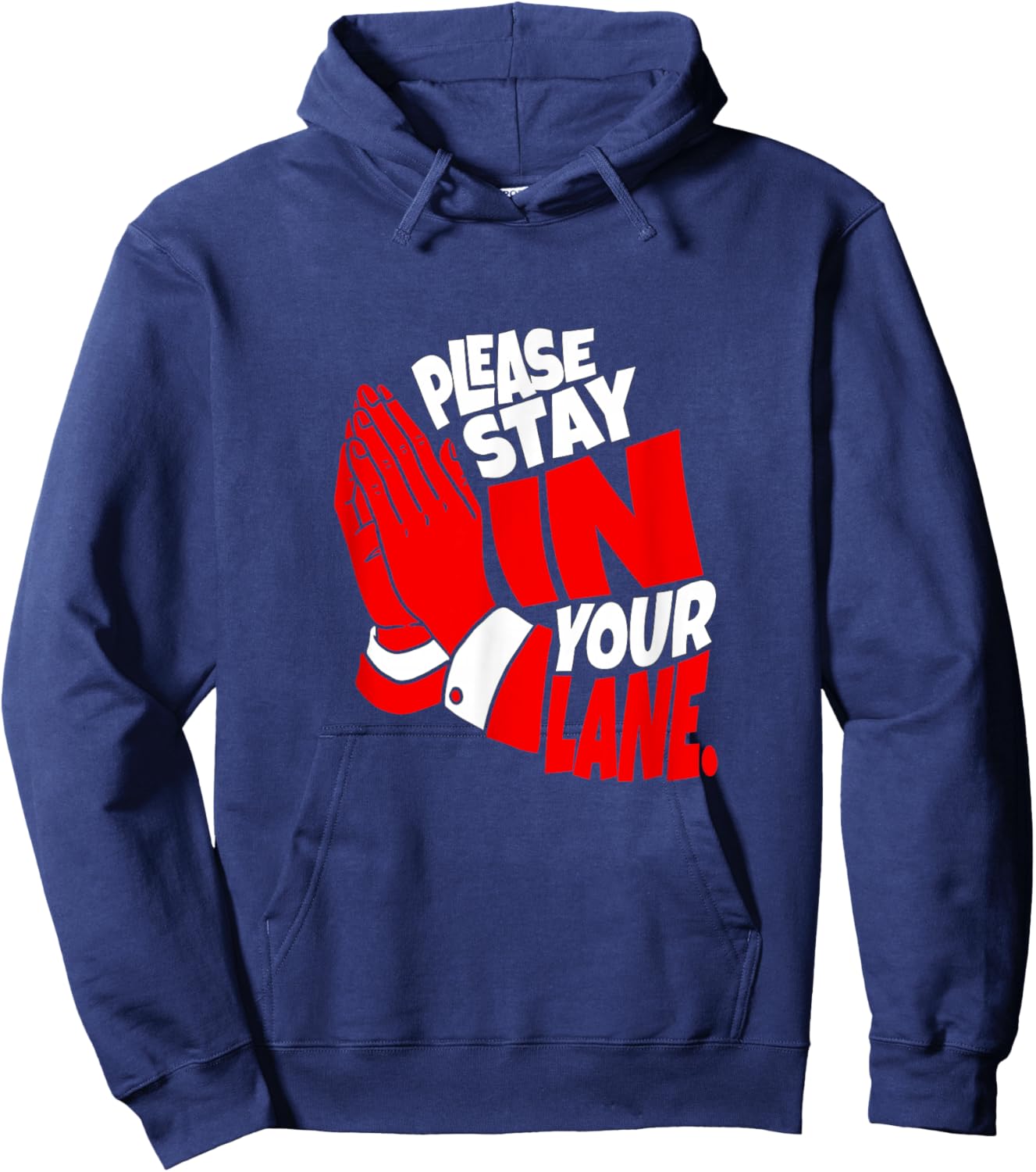 Red Your Lane is Marked Red Graphic Hoodie - Hoodie | Navy