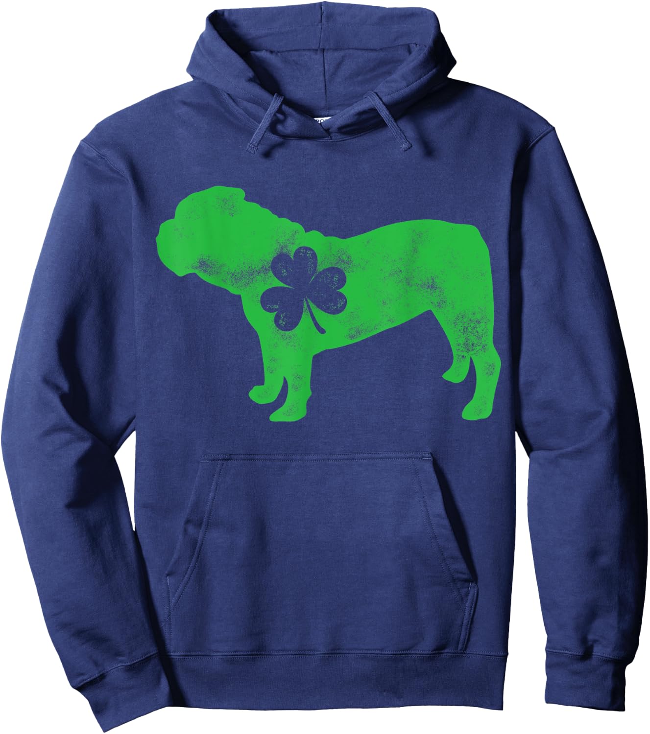 English Bulldog St Patricks Day Boys Men Dog Shamrock Gift Hoodie - Hoodie | Navy