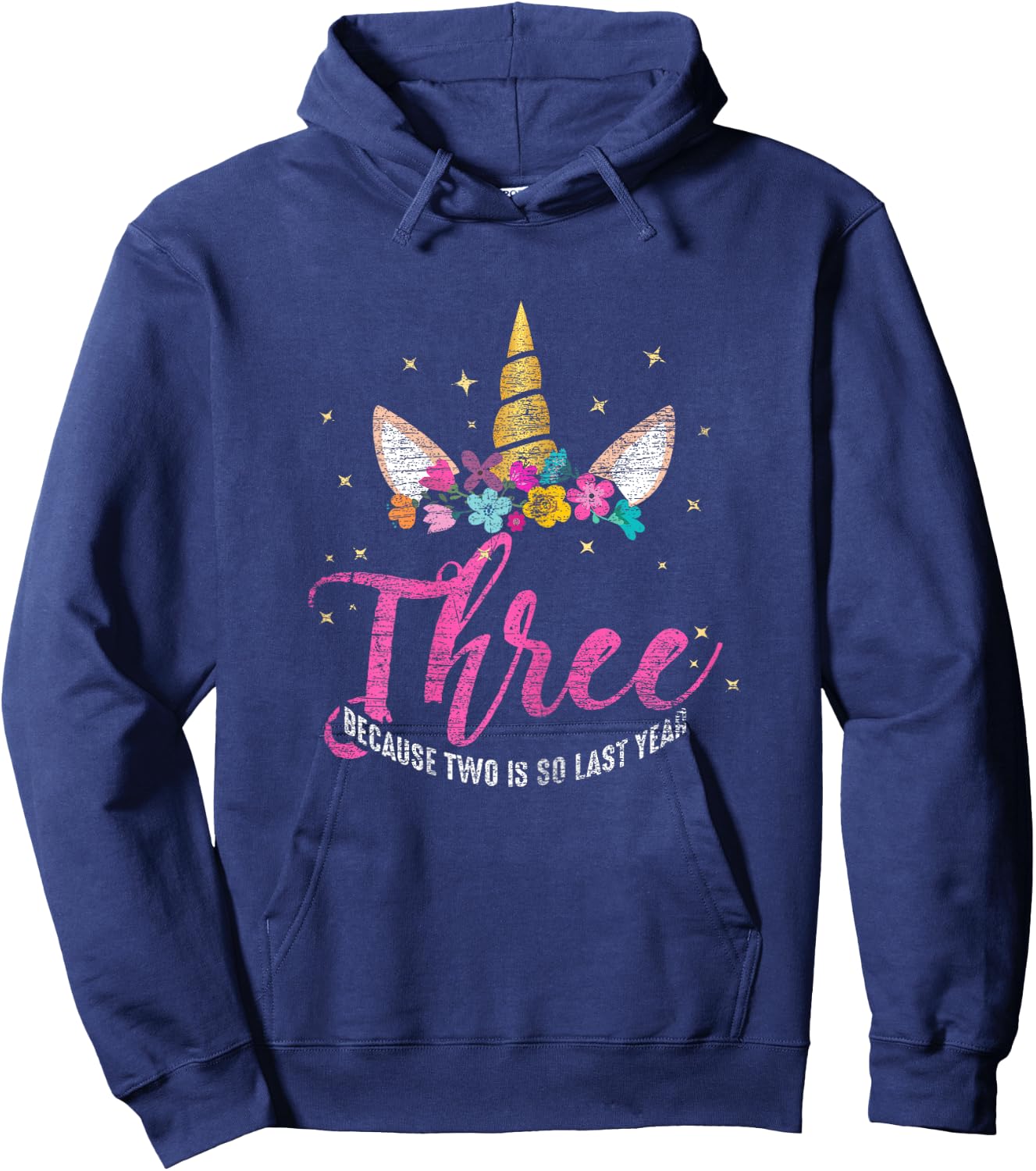 3 Years Old Birthday Girl Gifts Unicorn 3rd Birthday Hoodie - Hoodie | Navy