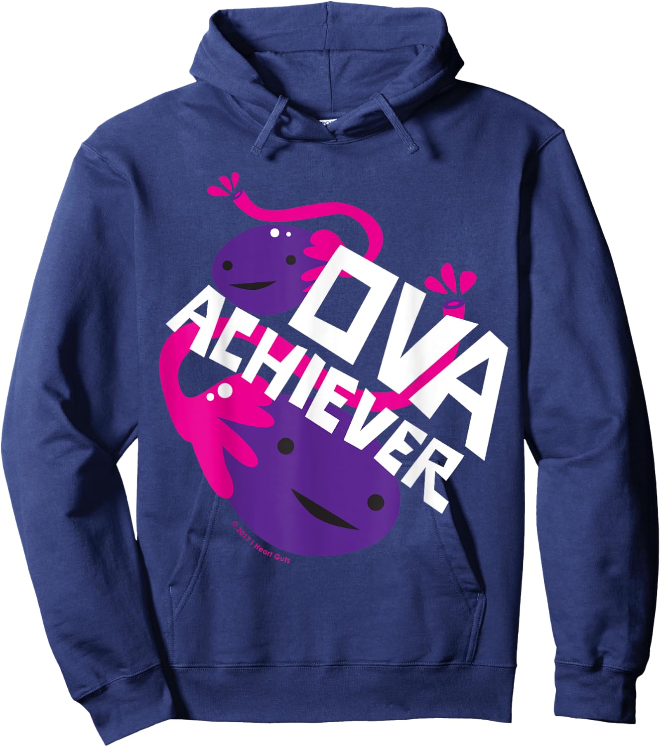 Ova Achiever - Cute Ovary Funny OBGYN Ovarian Cancer Gift Hoodie - Hoodie | Navy