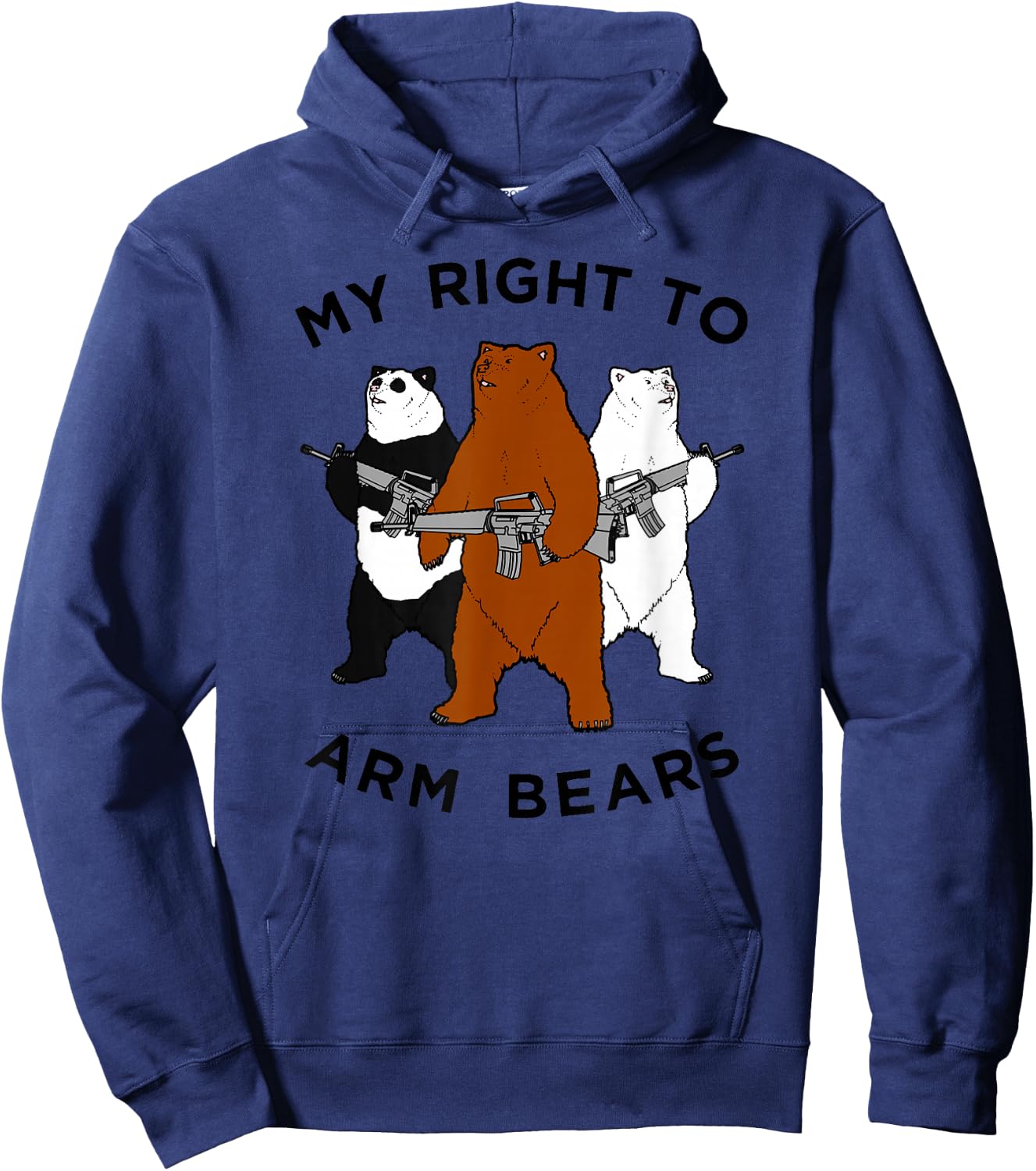 Funny Bear Shirt, My RIght To Arm Bears Hoodie - Hoodie | Navy