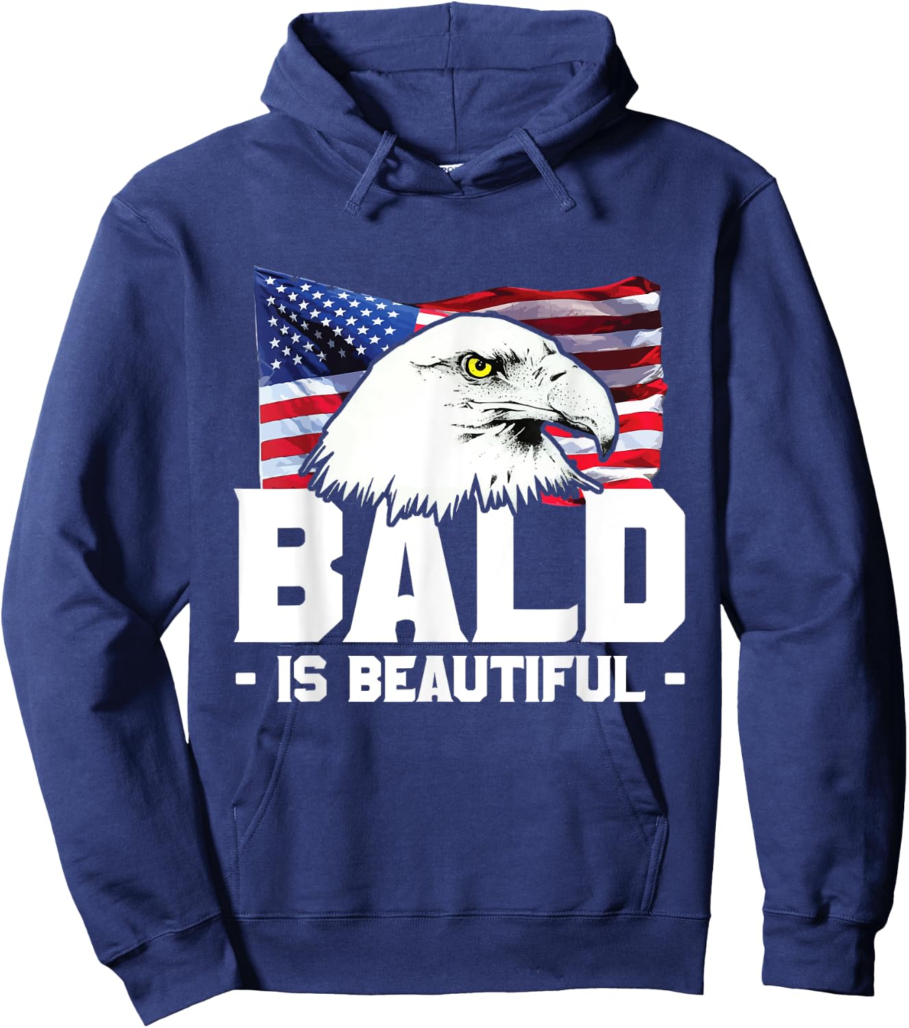 Bald Is Beautiful Patriotic American Eagle Gift Kids Men Hoodie - Hoodie | Navy