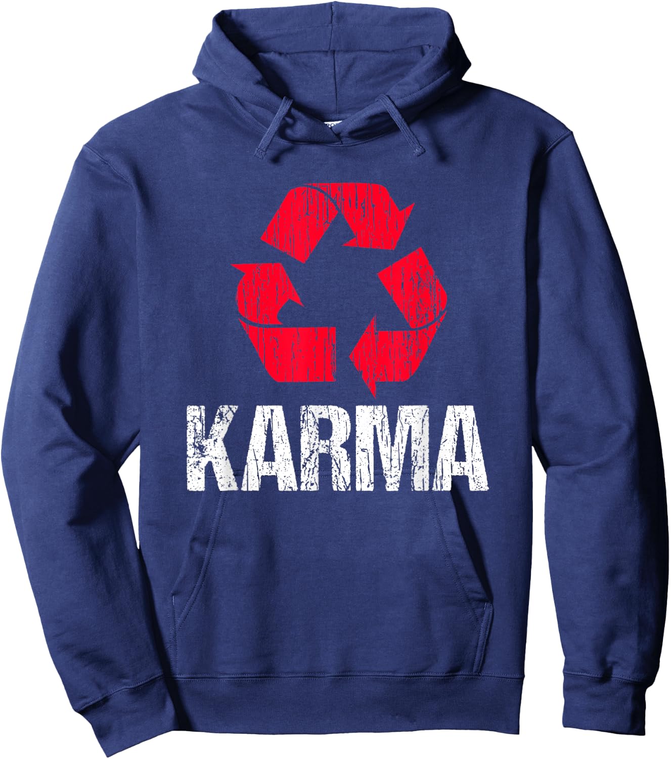 Karma Earth Day Recycling With Recycling Symbol Hoodie - Hoodie | Navy