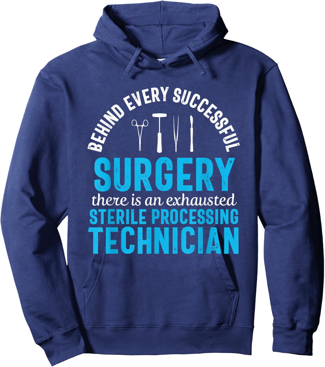 Sterile Processing Technician Funny Exhausted Medical Hoodie - Hoodie | Navy