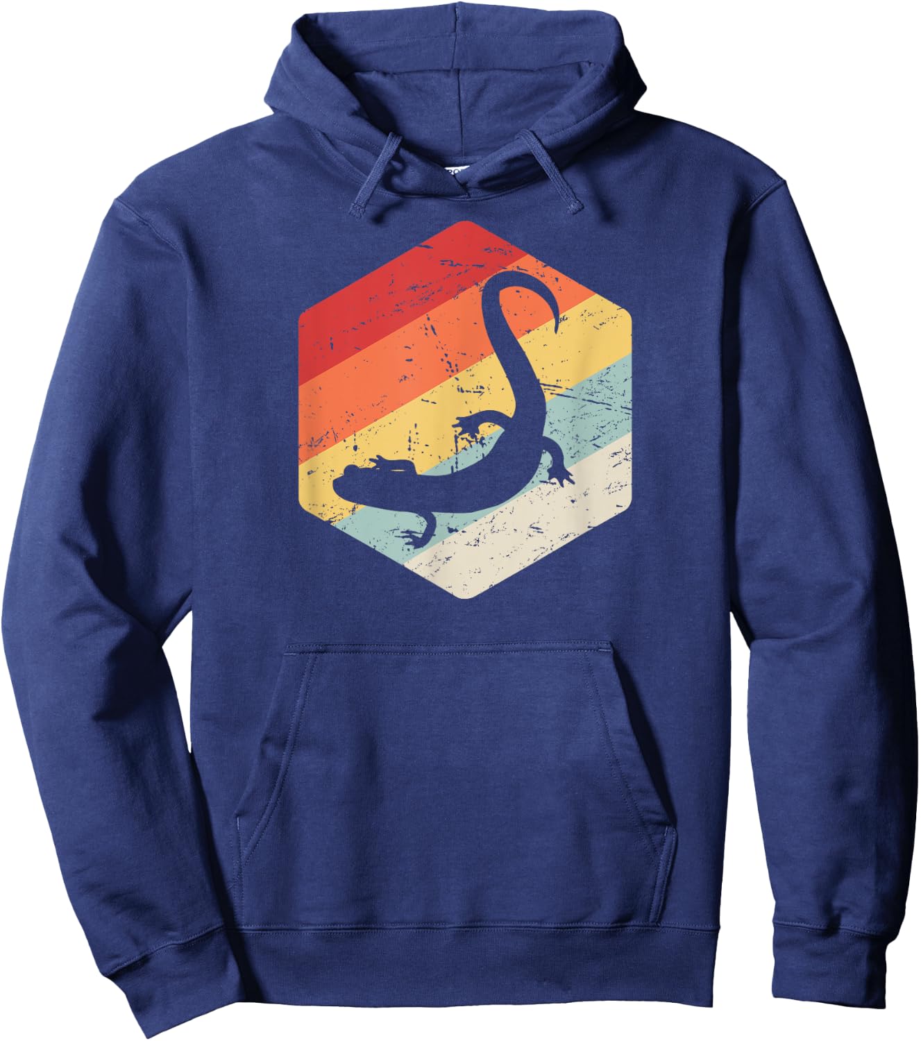 Retro Tiger Salamander / Pet Salamander Amphibians Hoodie - Hoodie | Navy