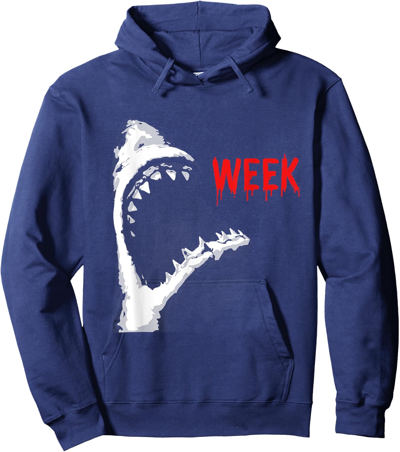 Bloody Week Funny Shark Opening Jaw Teeth Sharks Lover Hoodie - Hoodie | Navy