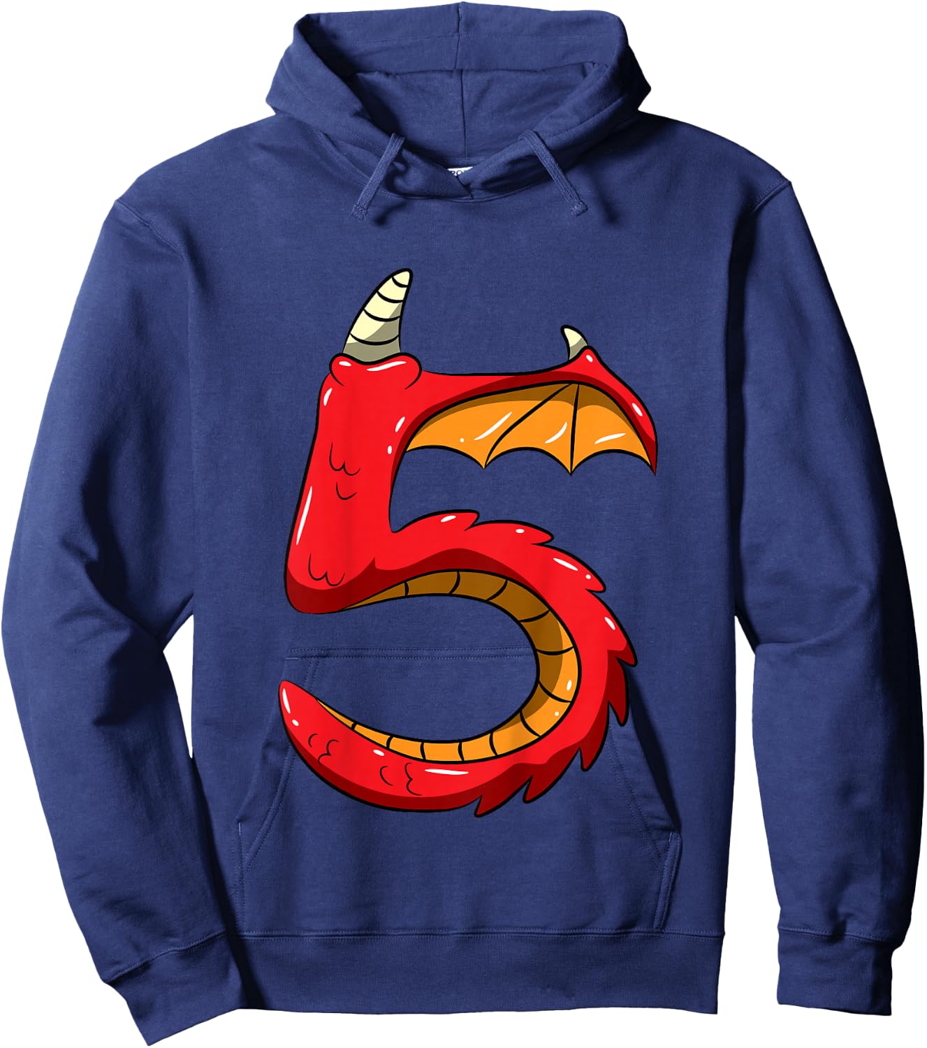 5 Years Old Birthday 5th Birthday Little Monster Dragon Hoodie - Hoodie | Navy