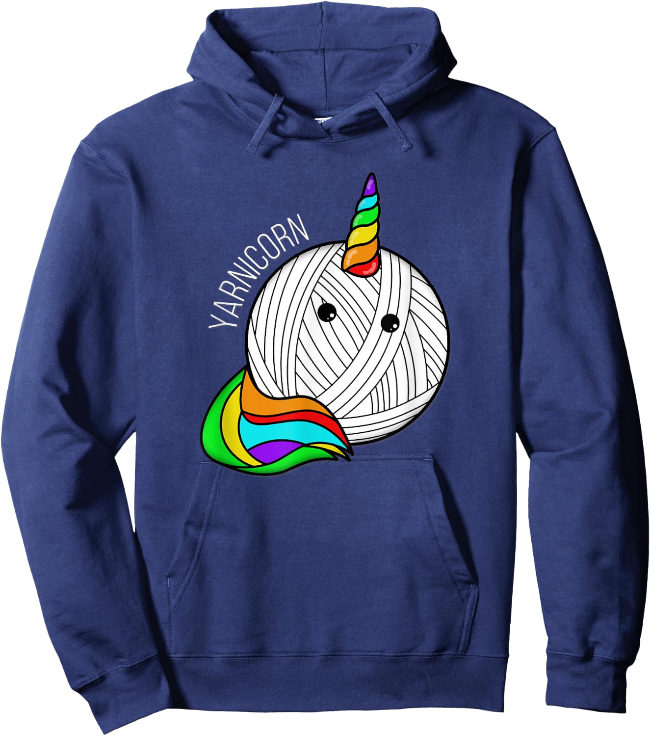 Funny Yarn Art Unicorn - Yarn Horn Crochet Pictures Hoodie - Hoodie | Navy