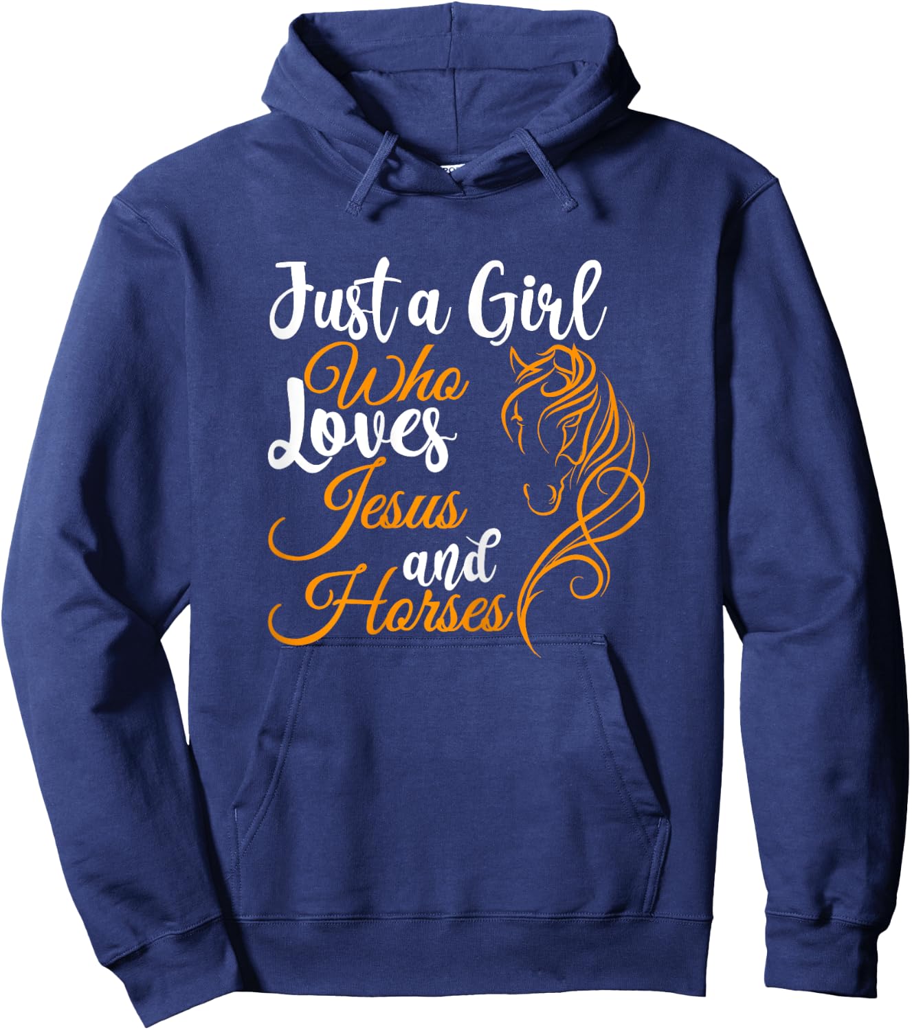 Just a Girl Who Loves Jesus and Horses Christian Believers Hoodie - Hoodie | Navy