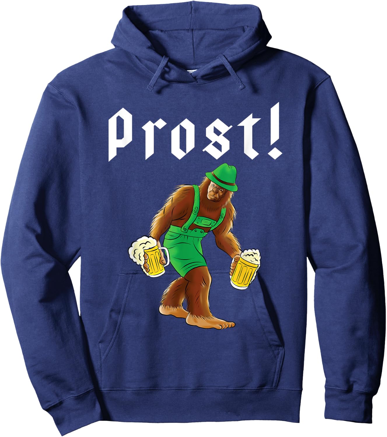 Bigfoot in Lederhosen Costume Oktoberfest Party Beer Drinking Hoodie - Hoodie | Navy