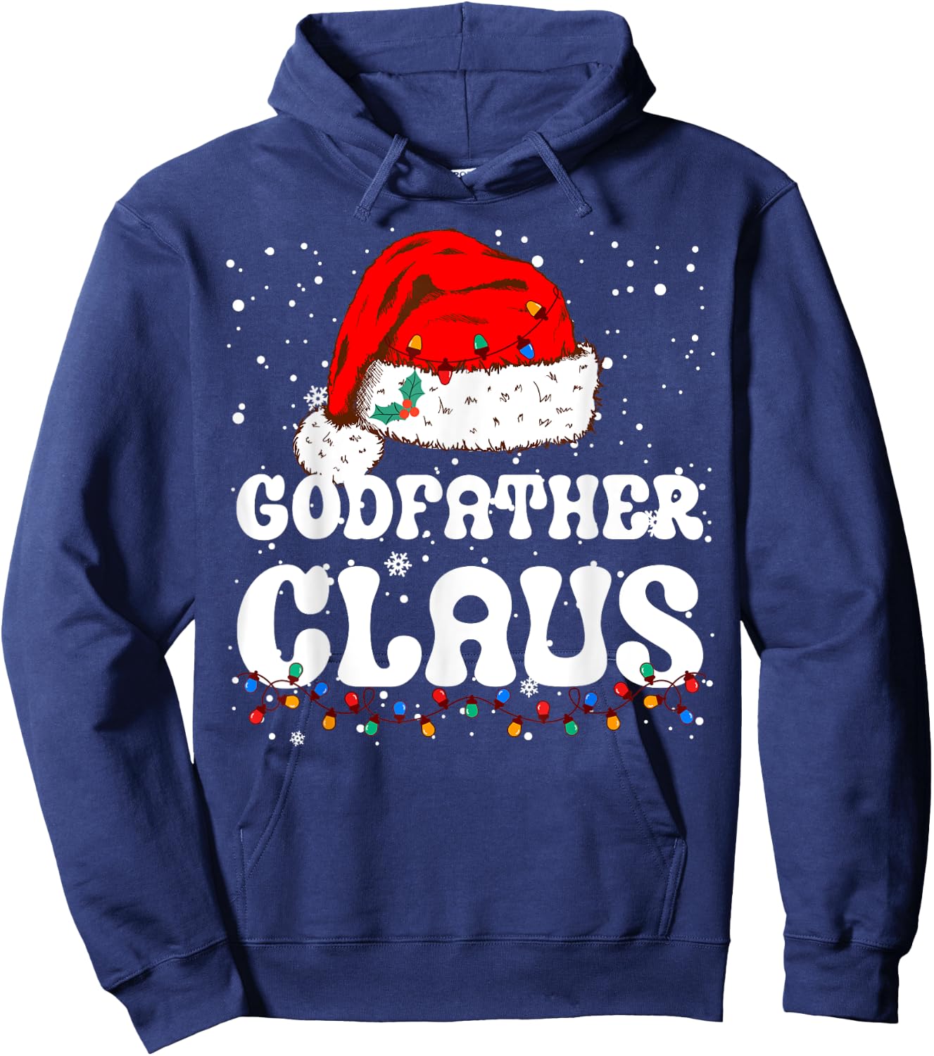 Godfather Claus Christmas Daddy Santa Family Matching Pajama Hoodie - Hoodie | Navy