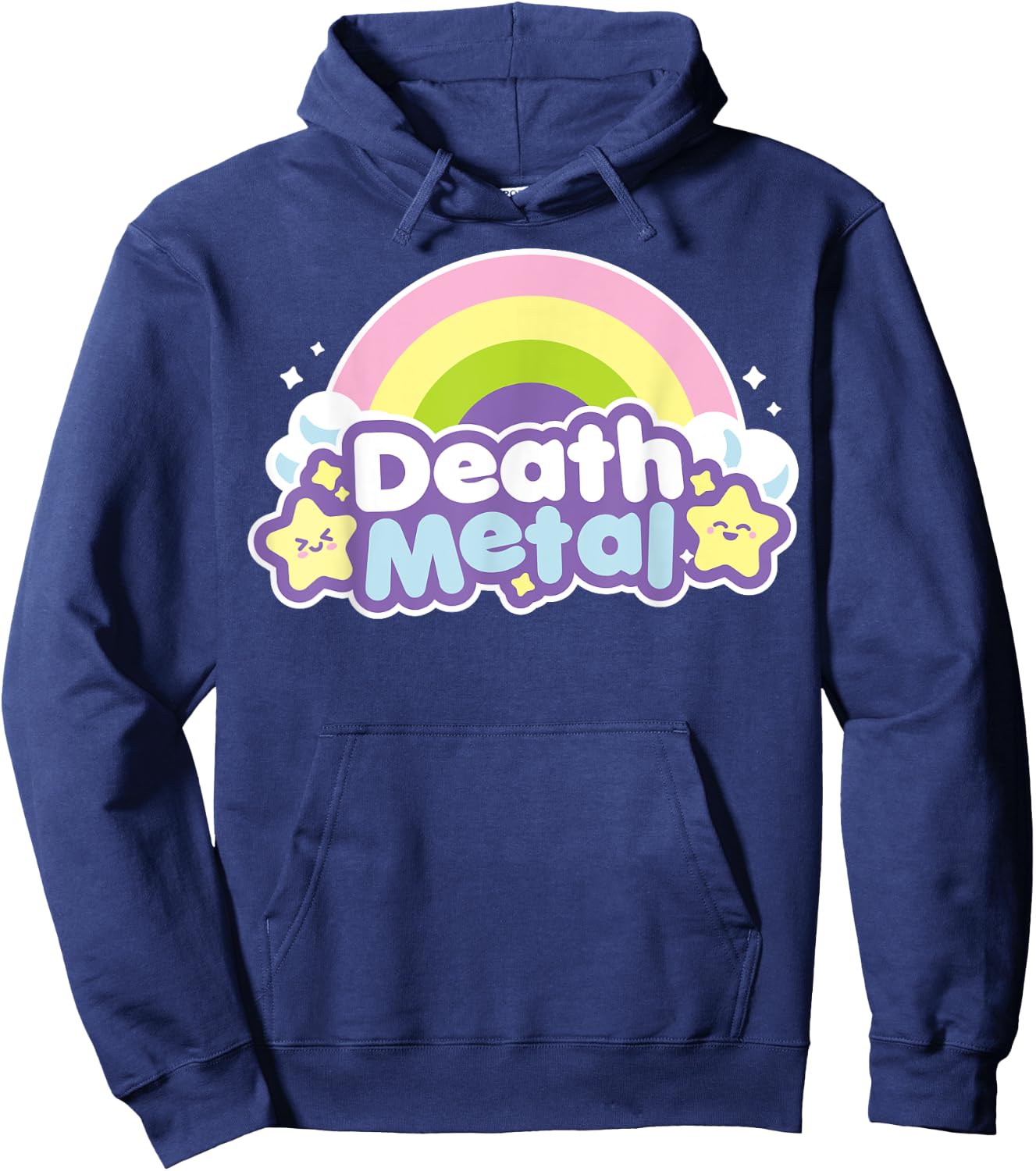 Death Metal Rainbow Halloween Shirt Unicorn Rock Concert Hoodie - Hoodie | Navy