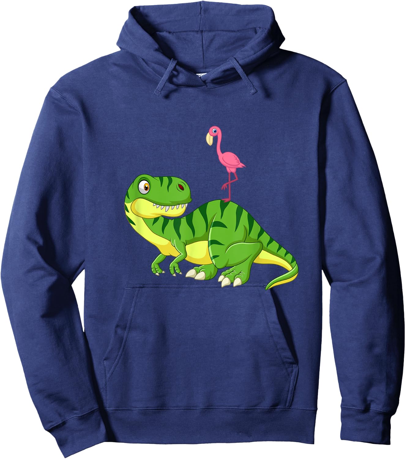 Flamingo T-Rex Dinosaur Hoodie - Hoodie | Navy