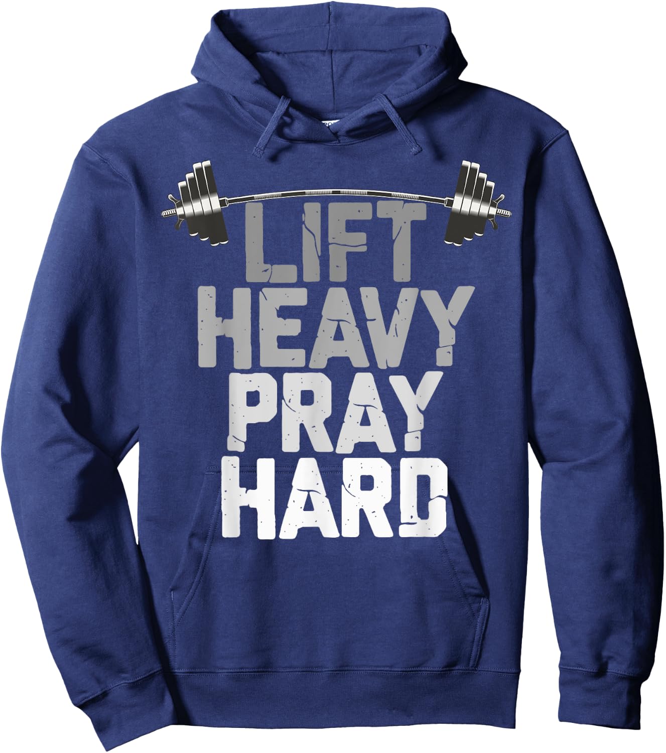 For Christian Lift Heavy Pray Hard Apparel Christian Weight Lifting , -Adults, Blue, Short Sleeve, , Small Hoodie - Hoodie | Navy