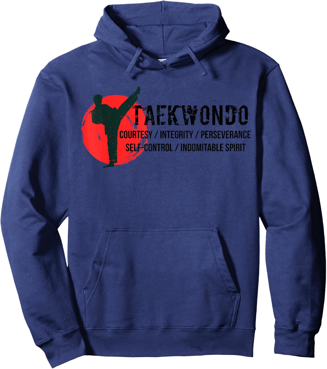 5 tenets of Tae Kwon Do Courtesy Integrity Perseverance Hoodie - Hoodie | Navy
