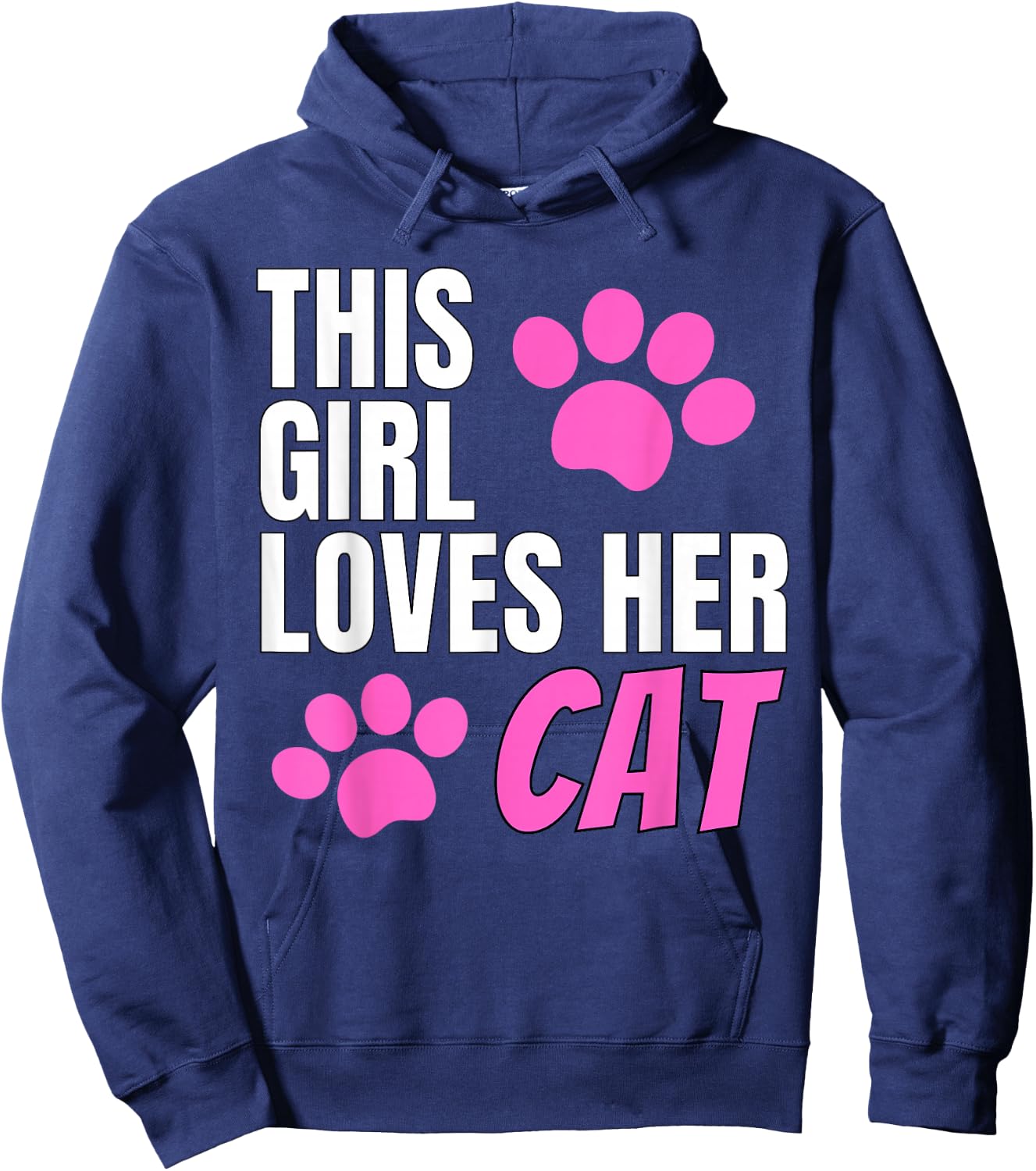 This Girl Loves Her Cat Hoodie - Hoodie | Navy
