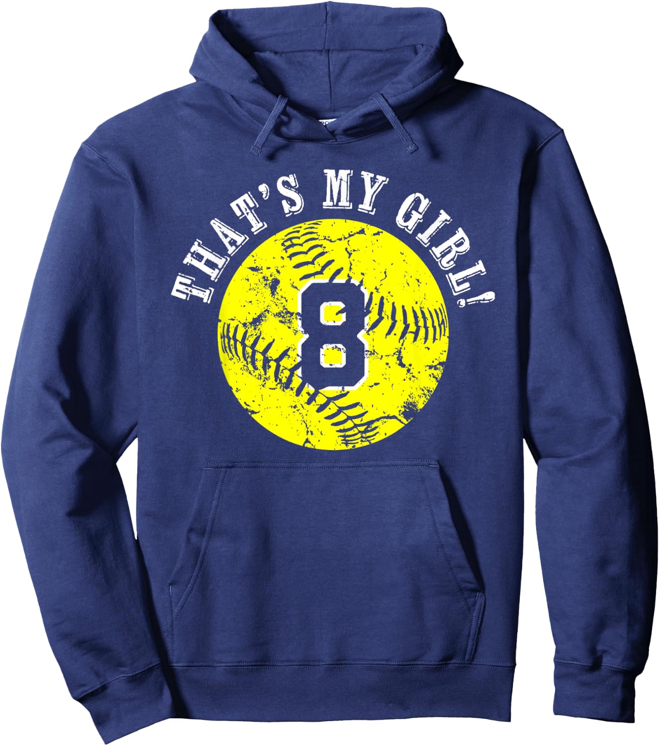 Unique That's My Girl #8 Softball Player Mom or Dad Gifts Hoodie - Hoodie | Navy
