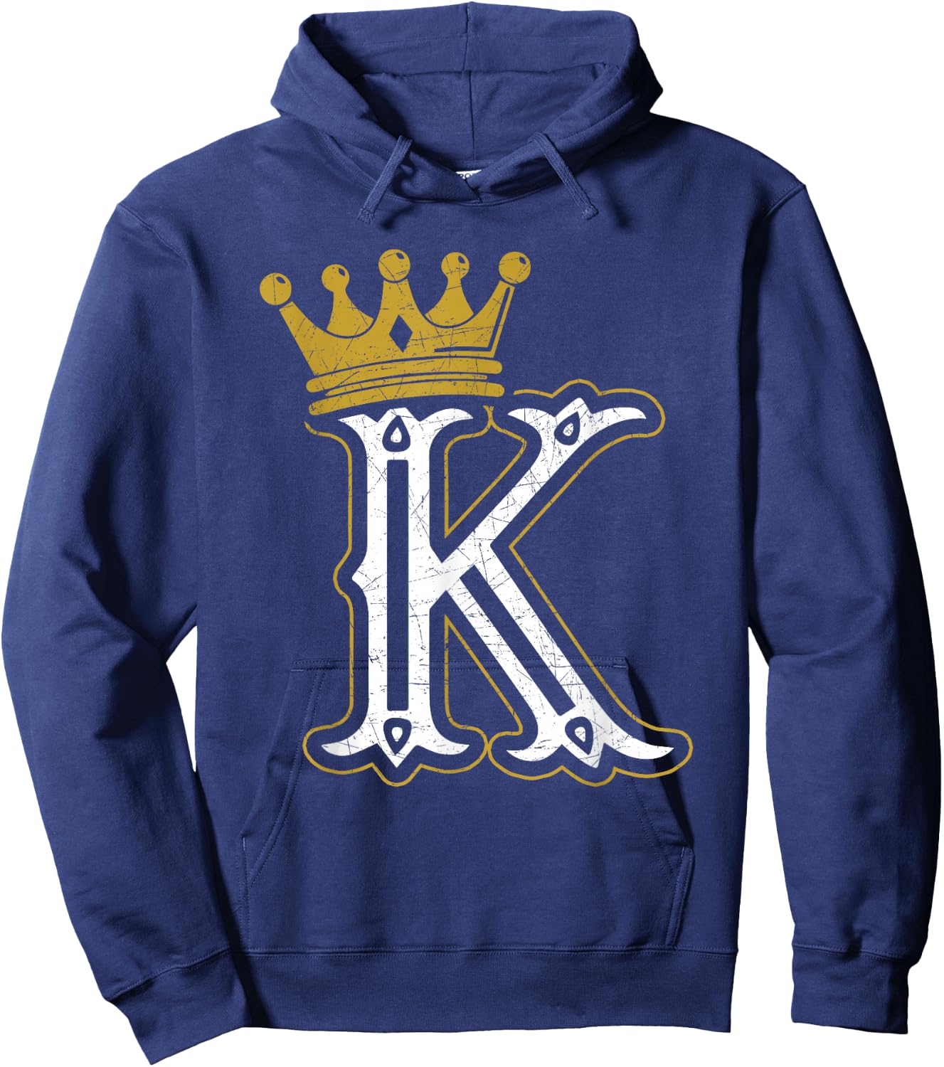 King Crown Playing Card Poker Vintage Hoodie - Hoodie | Navy