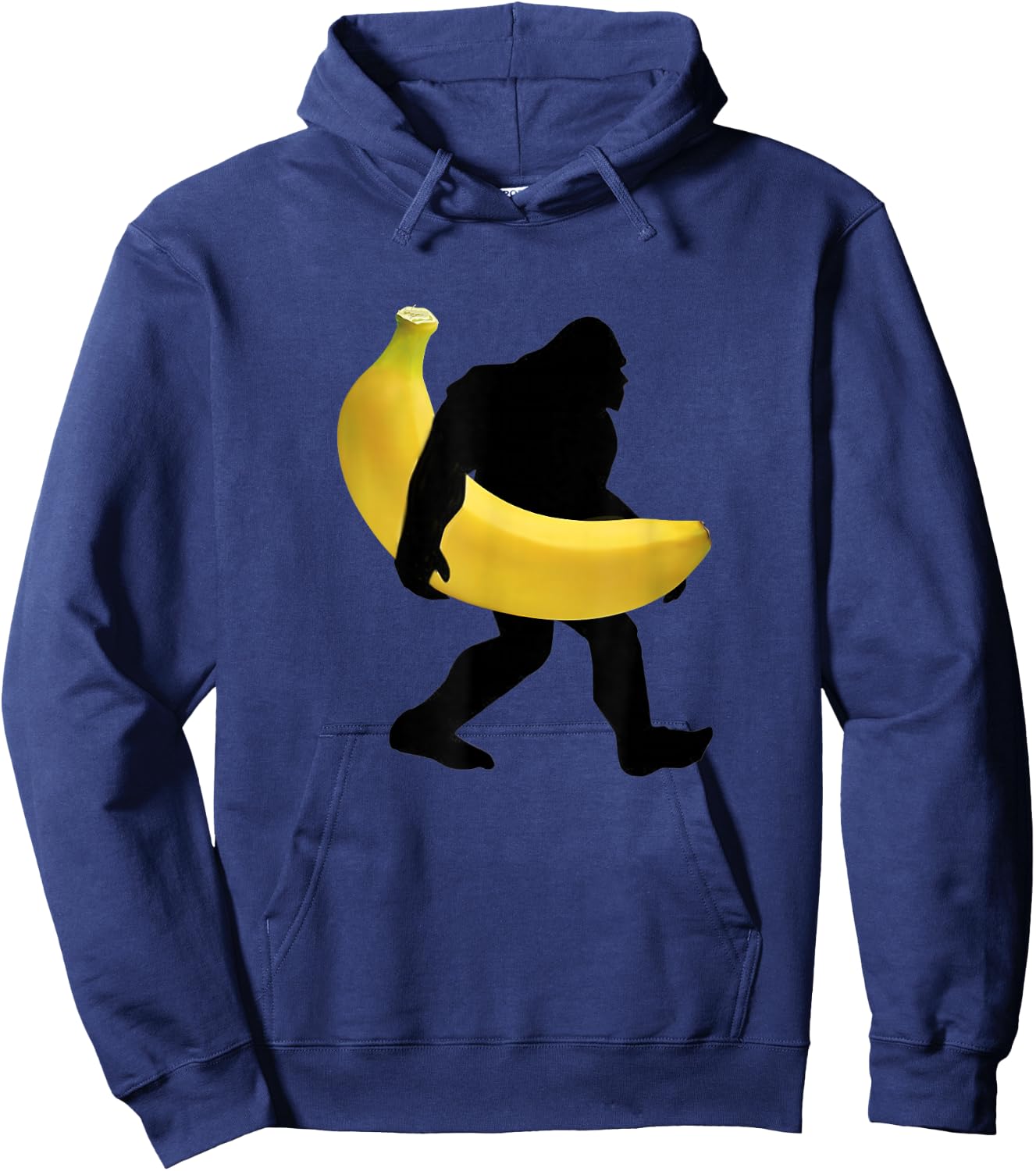 Bigfoot Carrying Banana Fruit Shirt Vegan SasQuatch Gorilla Hoodie - Hoodie | Navy