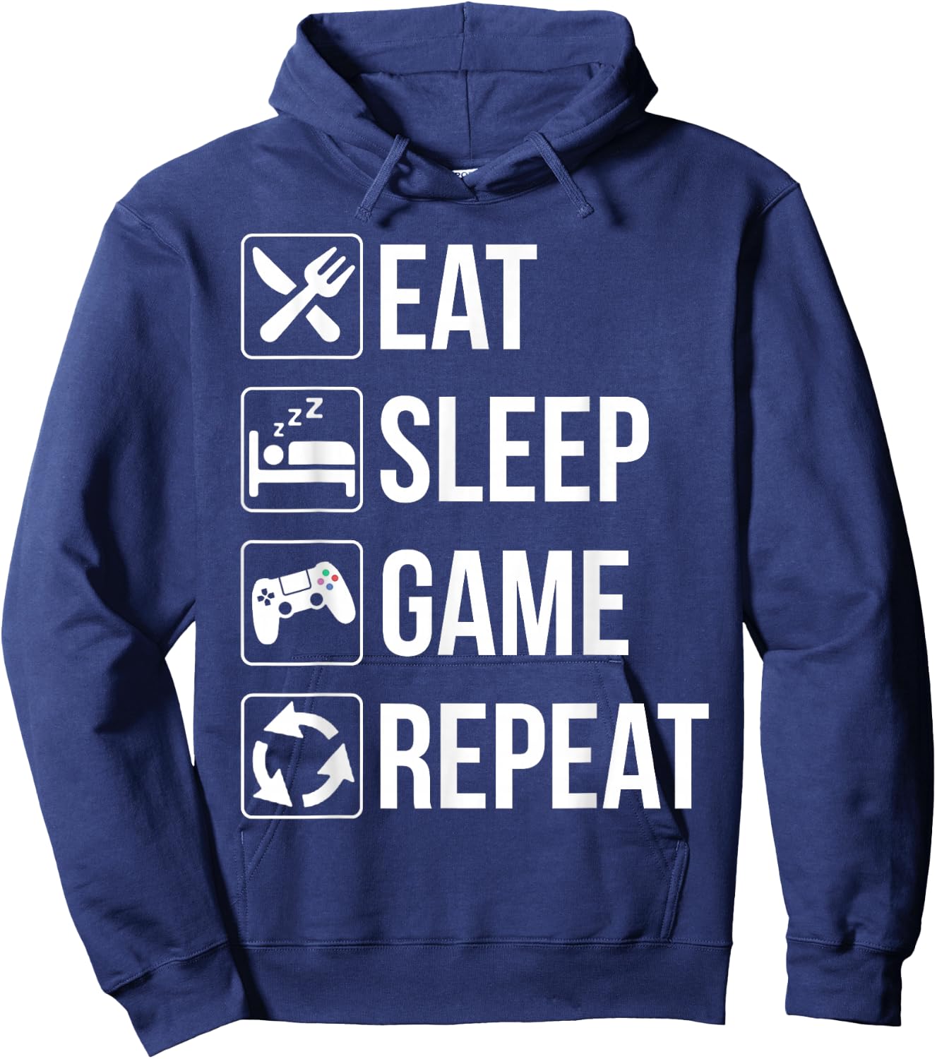 Funny Eat Sleep Game Repeat Shirt Gamer Video Games Lovers Hoodie - Hoodie | Navy