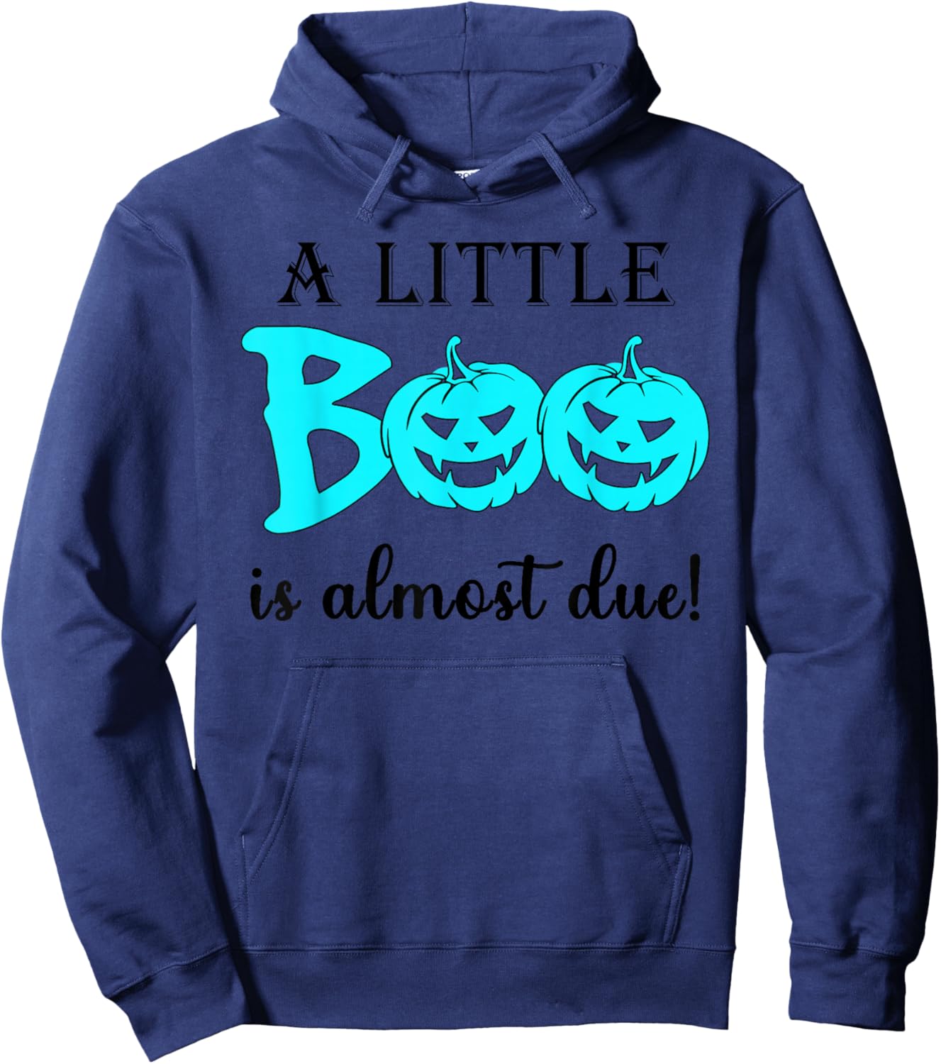 Halloween A Little Boo is Almost Due Boy Baby Shower Party Hoodie - Hoodie | Navy
