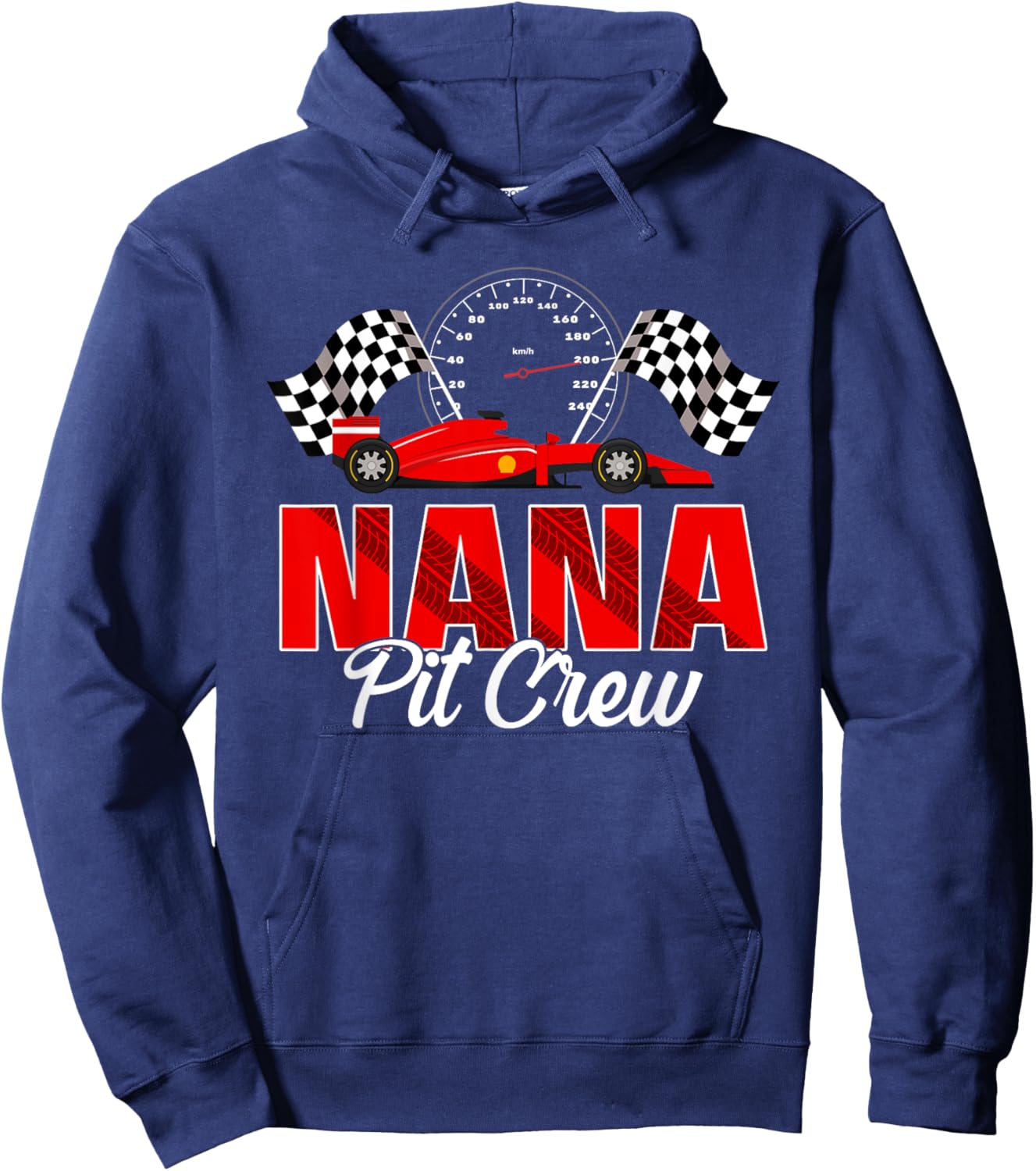 Race Car Birthday Party Racing Family Nana Pit Crew Hoodie - Hoodie | Navy