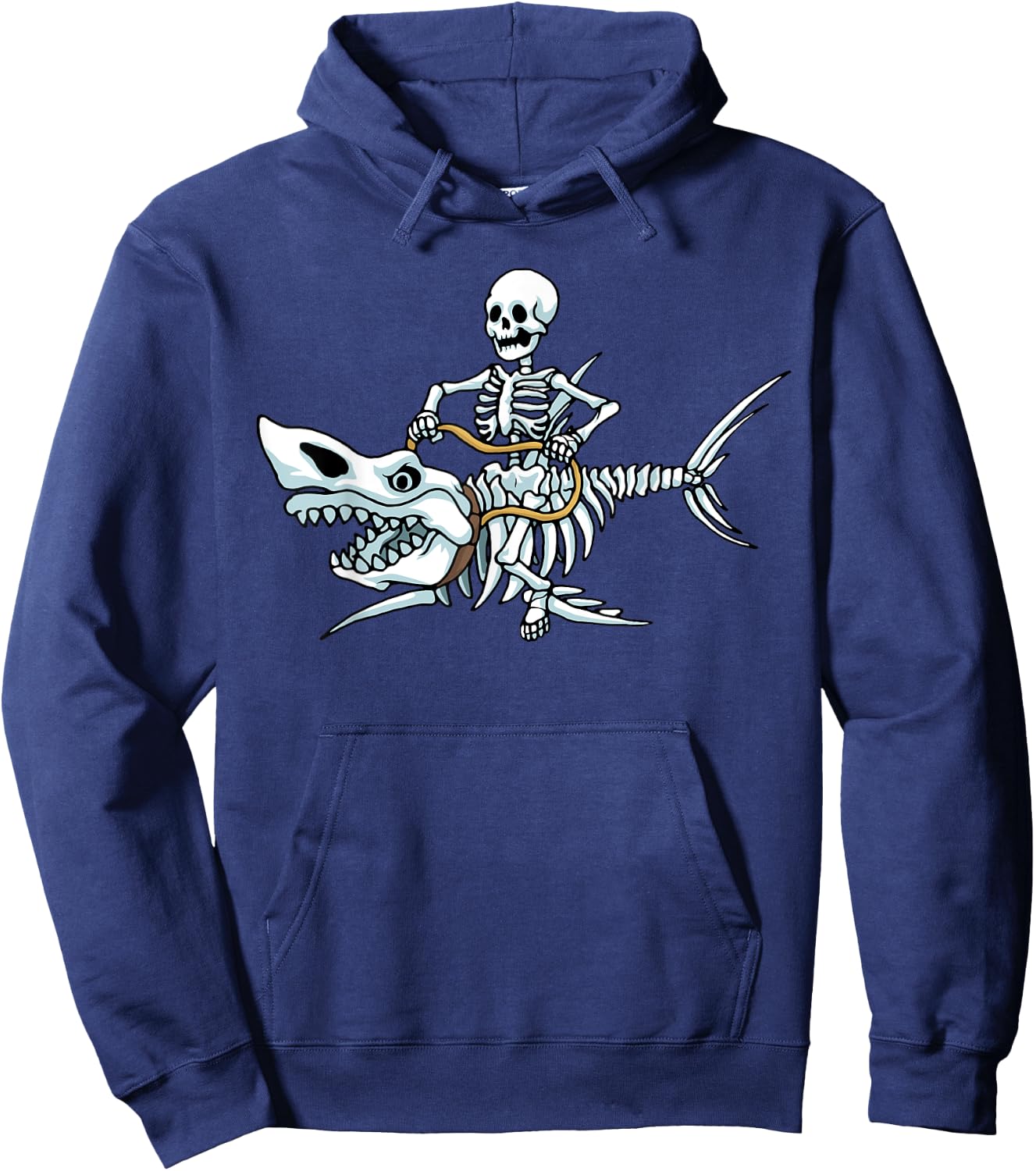 Halloween shark skeleton funny Halloween Hoodie - Hoodie | Navy