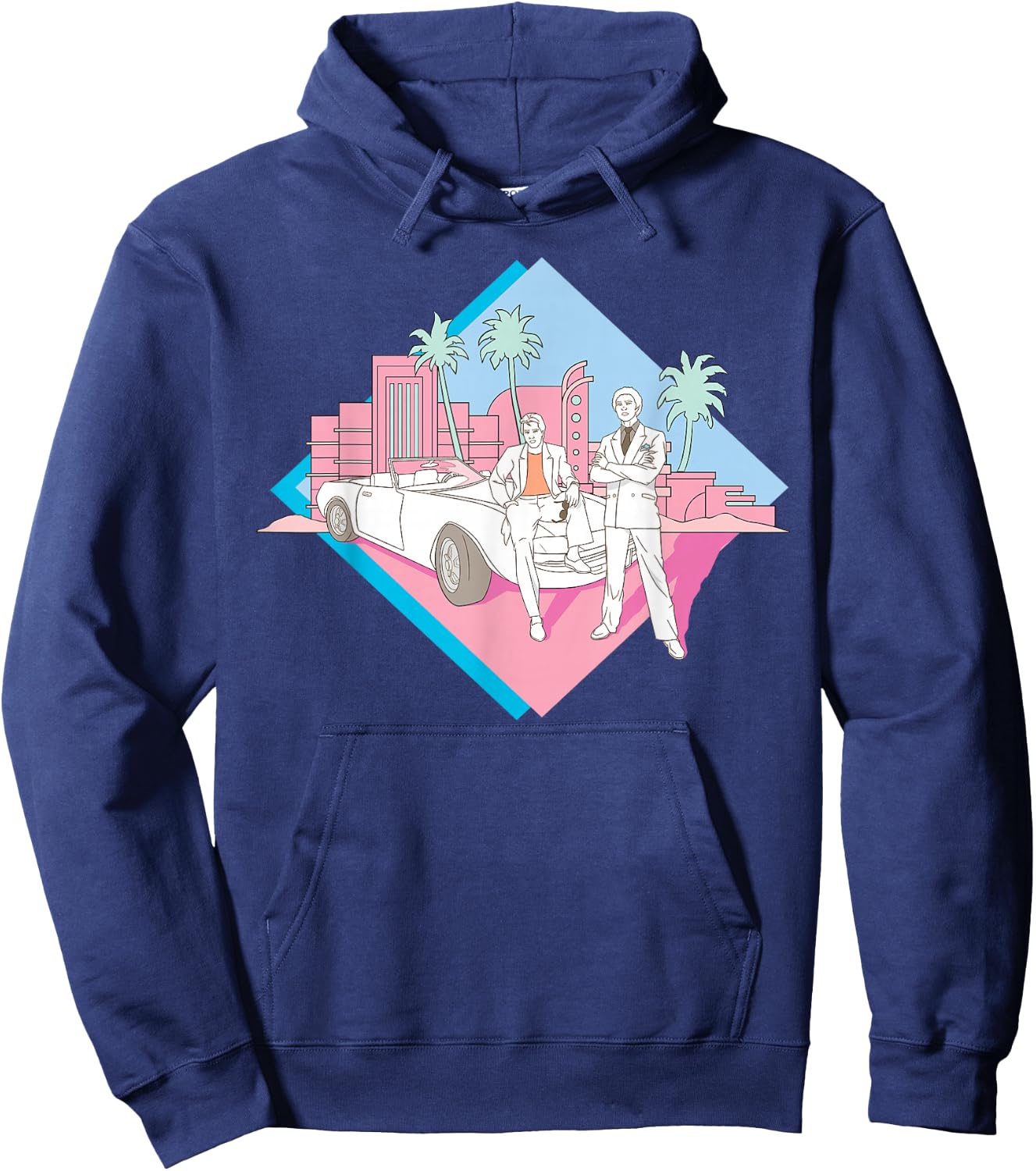 Miami Vice Corckett and Tubbs Posing Hoodie - Hoodie | Navy