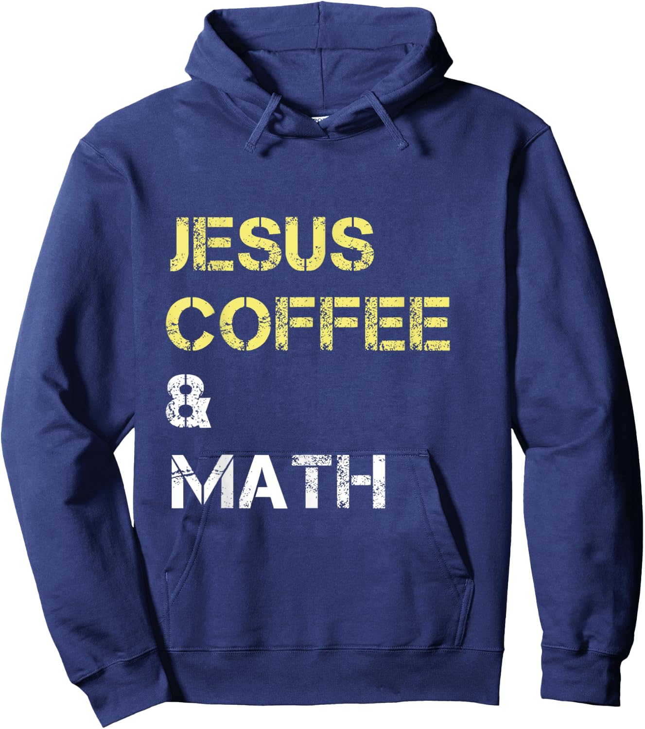 Jesus Coffee & Math Mathematics Math Themed Black -Adults Small Classic Fit Short Sleeve Hoodie - Hoodie | Navy
