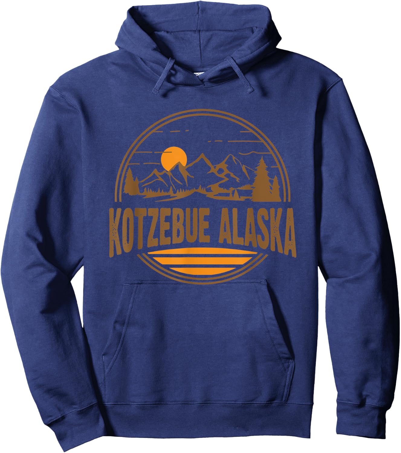 Vintage Kotzebue, Alaska Mountain Hiking Souvenir Print Hoodie - Hoodie | Navy
