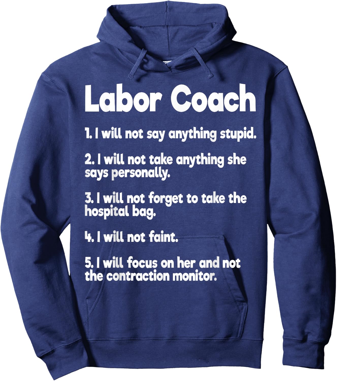 Labor Coach Expecting Dad Rules Papa Funny Baby Hoodie - Hoodie | Navy
