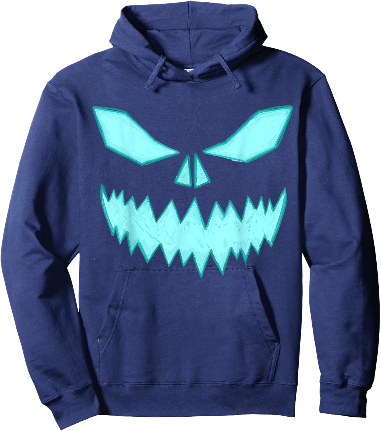 Scary Spooky Halloween Jack O Lantern Face Pumpkin Boys Hoodie - Hoodie | Navy