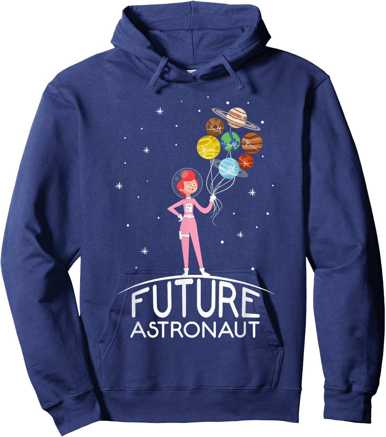 Future Astronaut With Planets Funny Quote For Girl Hoodie - Hoodie | Navy