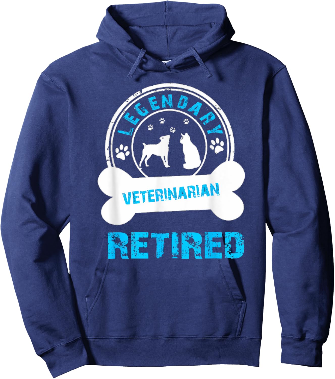 A Legendary Veterinarian Retired Funny Retirement Party Hoodie - Hoodie | Navy