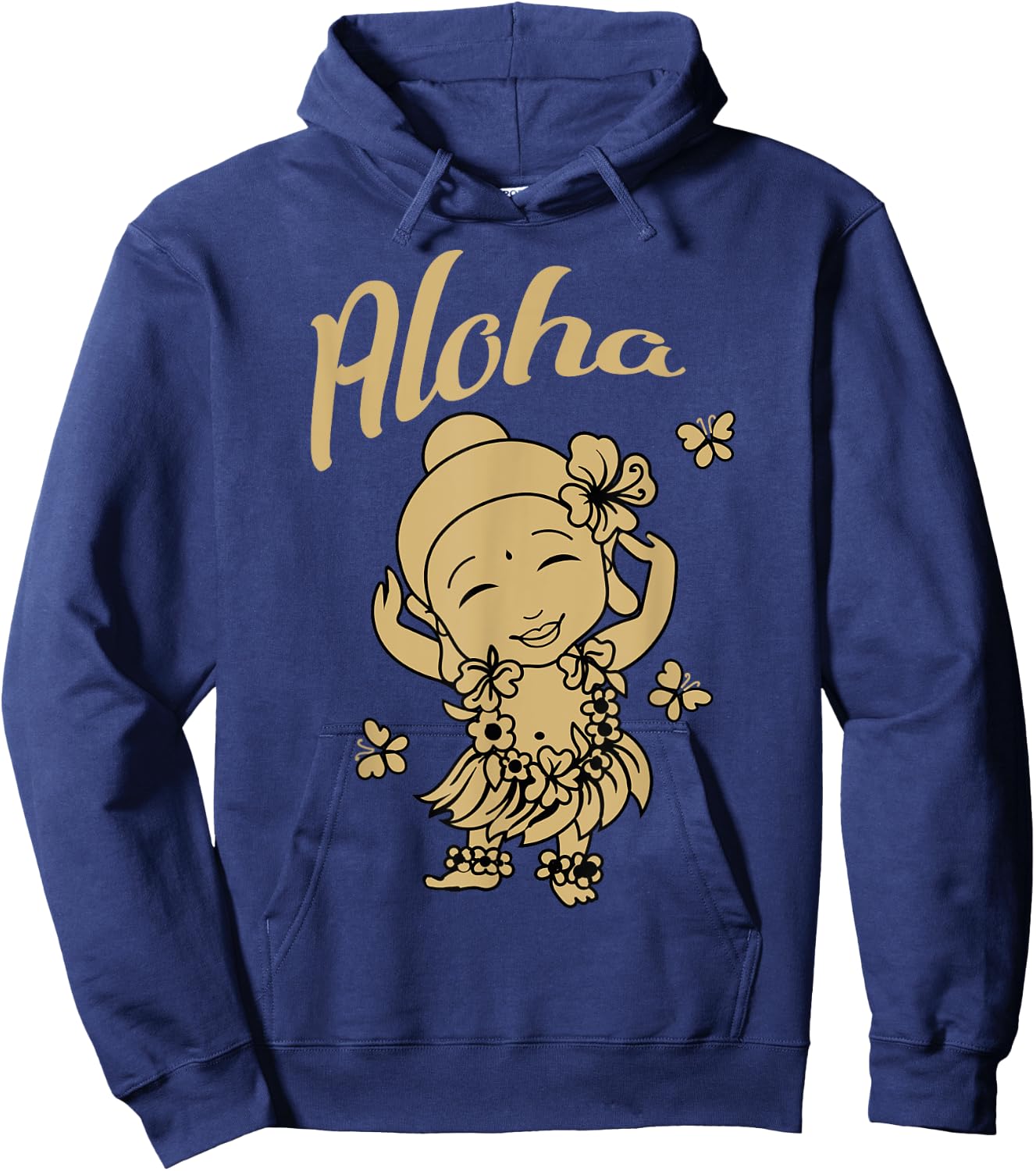 Aloha Buddha Funny Hawaiian Buddhist Yoga Meditation Hoodie - Hoodie | Navy
