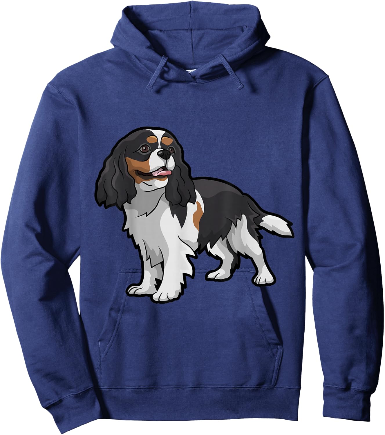 Cute Tri-Color Cavalier King Charles Spaniel Hoodie - Hoodie | Navy