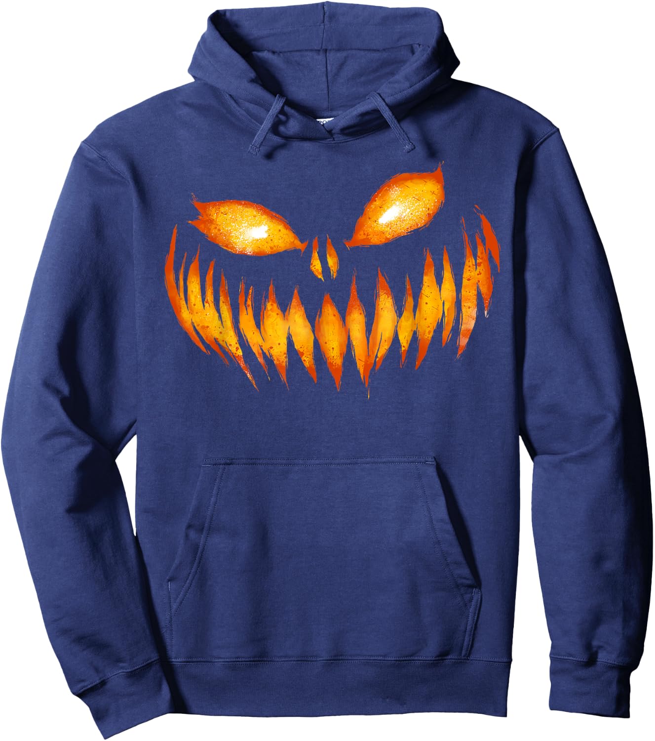 Jack O Lantern Scary Carved Pumpkin Face Halloween Costume Hoodie - Hoodie | Navy