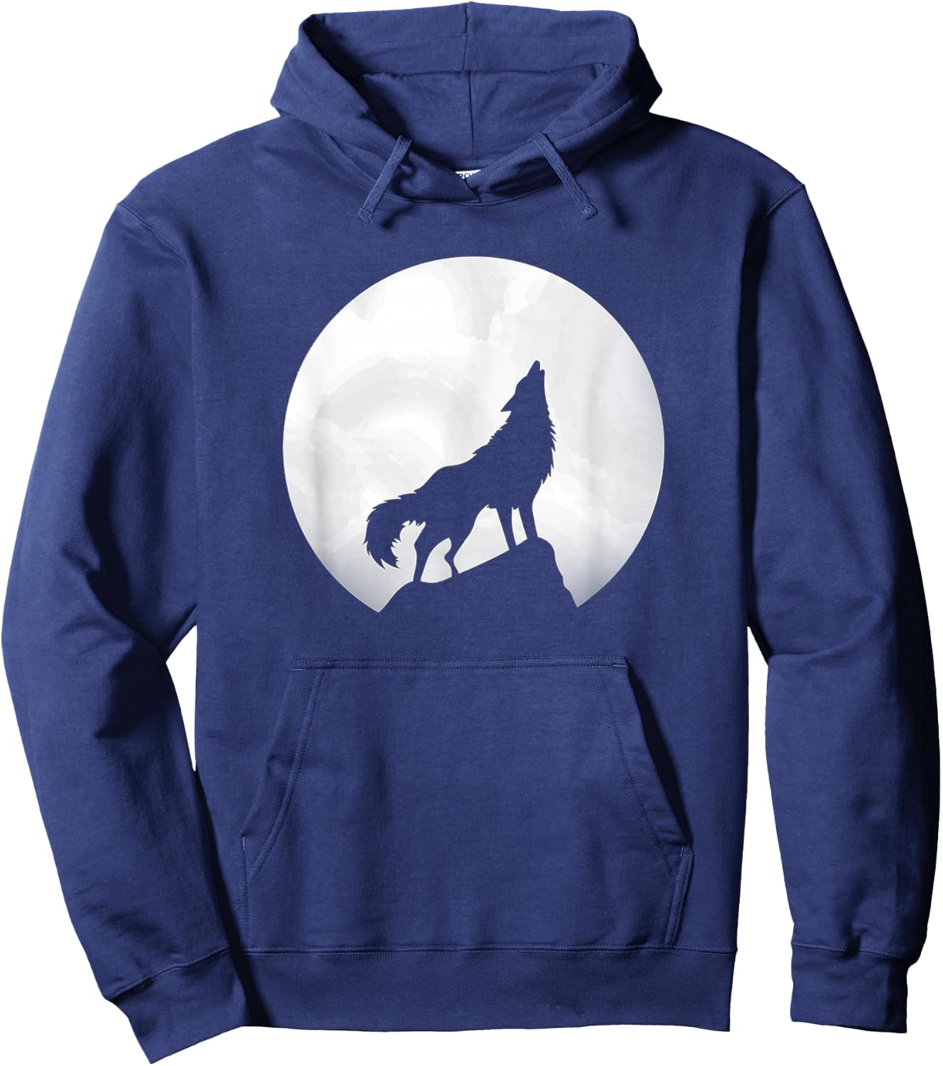 Wolf Howling in Moon Light Lone Wolf Hoodie - Hoodie | Navy