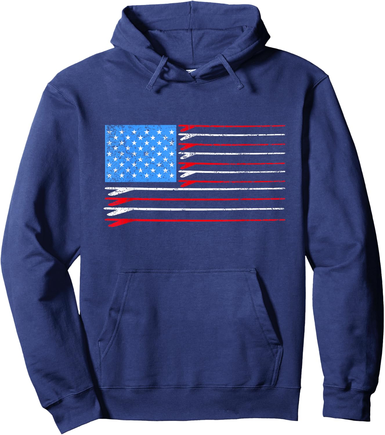 Surfboard American Flag Surfer Hoodie - Hoodie | Navy