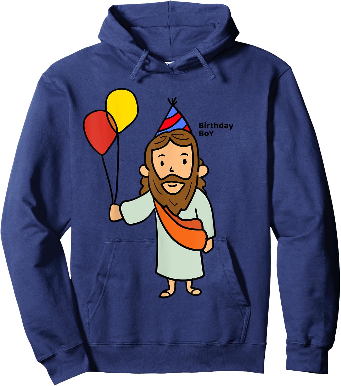 JESUS BIRTHDAY BOY | Funny Christmas Christ Hoodie - Hoodie | Navy